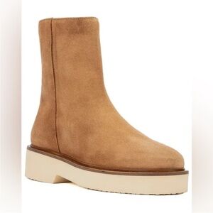 Aquatalia Maddie Whiskey Suede Platform Bootie Size 6.5 NWT Water-Resistant